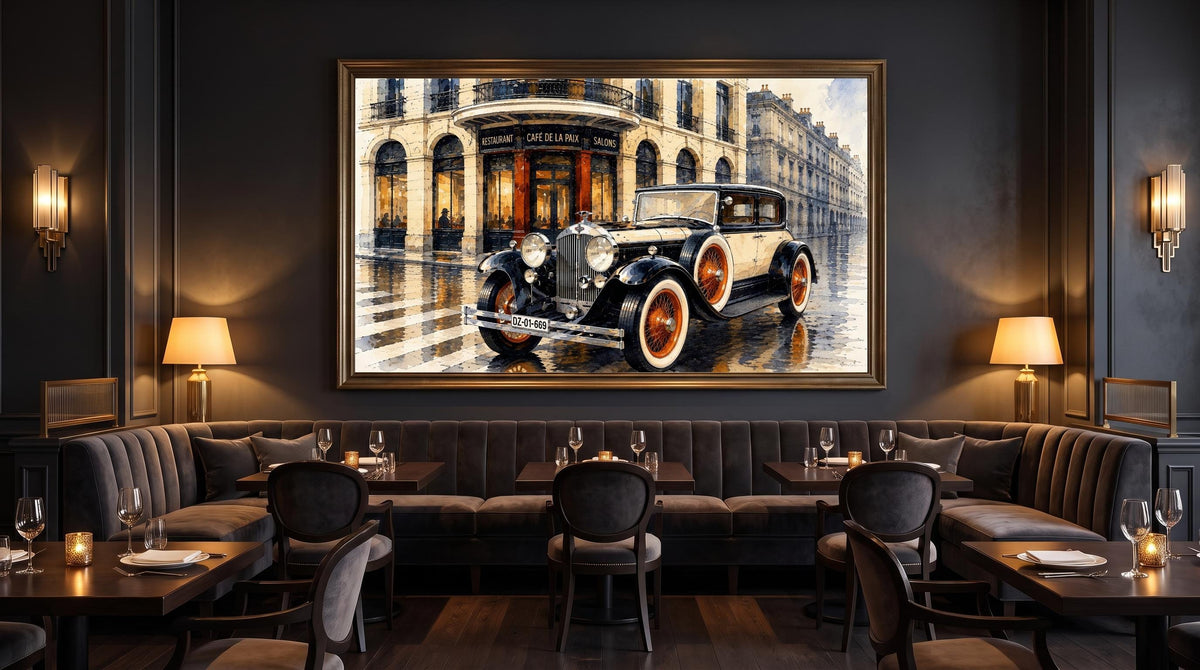Vintage European Car Painting Digital Art