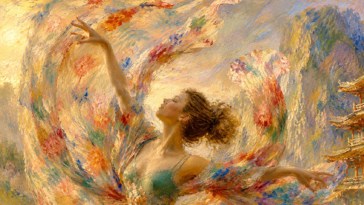 Impressionist Dancer Wall Art – Luminous Movement, Serene Freedom, Painterly Style5