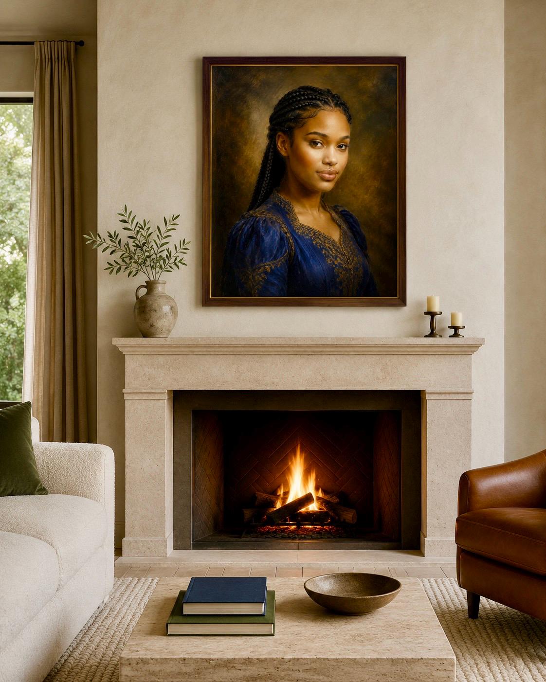 Gentle Grace: Timeless African Adolescent Girl Portrait Wall Art