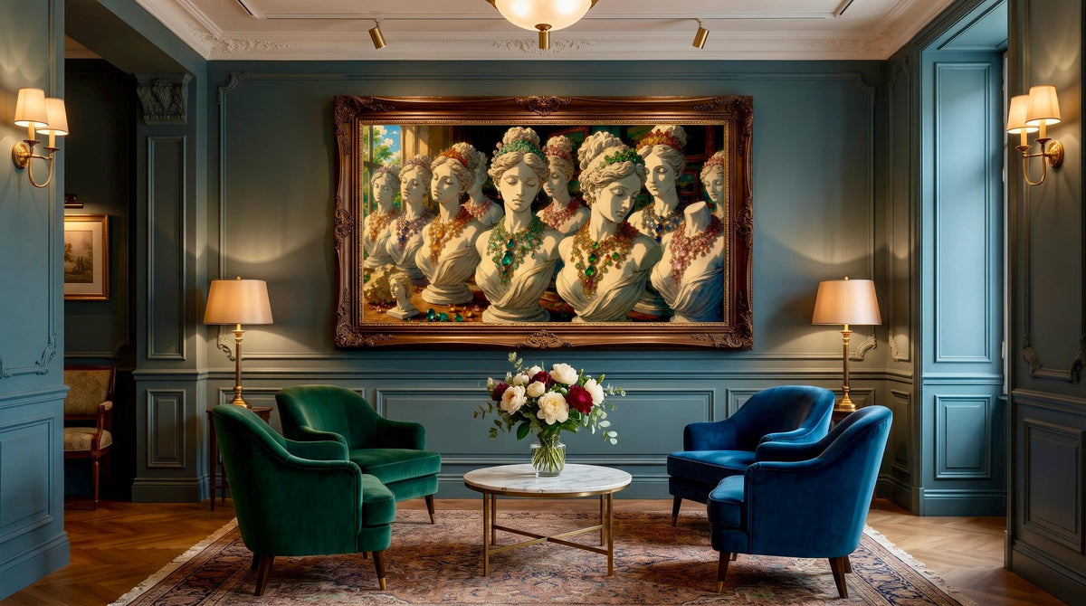 Classical Sculpture Fantasy Wall Art in 3 different Art Styles