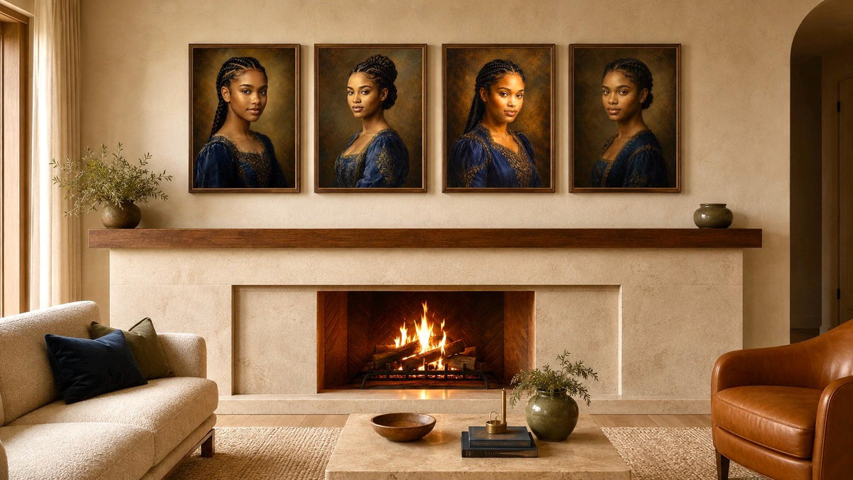 Gentle Grace: Timeless African Adolescent Girl Portrait Wall Art
