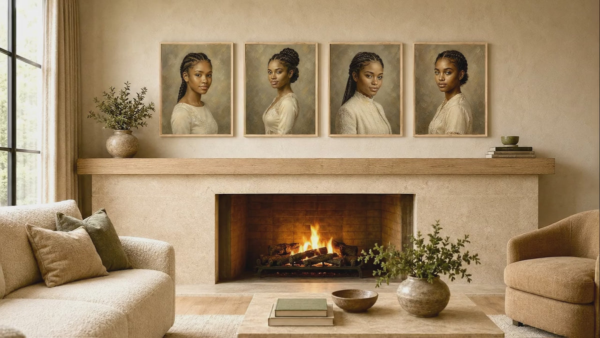 Gentle Grace: Timeless African Adolescent Girl Portrait Wall Art